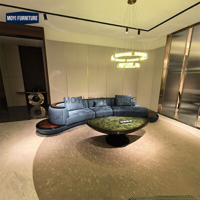 Latest Brand High Quality Customized Semi-curved Sofa Curved Circular Sofa with Marble Side Table Big Curved Couch Sofa