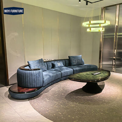 Latest Brand High Quality Customized Semi-curved Sofa Curved Circular Sofa with Marble Side Table Big Curved Couch Sofa