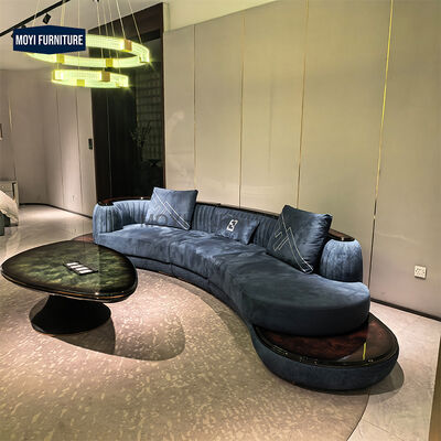 Latest Brand High Quality Customized Semi-curved Sofa Curved Circular Sofa with Marble Side Table Big Curved Couch Sofa