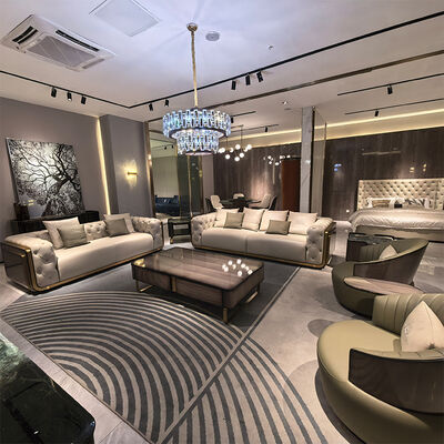 Luxury Design European Style Quality Nubuck Fabric Living Room Sofa Set Furniture