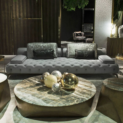 Luxury Sofa Living Room Furniture Curved Home Lounge Sofa Sets Italian Modern Fabric Velvet Sofa SALA Set Furniture
