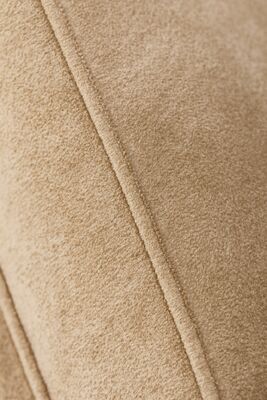 Modern Beige Fabric Sofa With Gold Accents and Soft Cushions