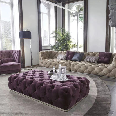 New Green Microfiber Fabric Leather Sofa Home Furniture House Sofa Set Luxury Living Room With Brass Legs