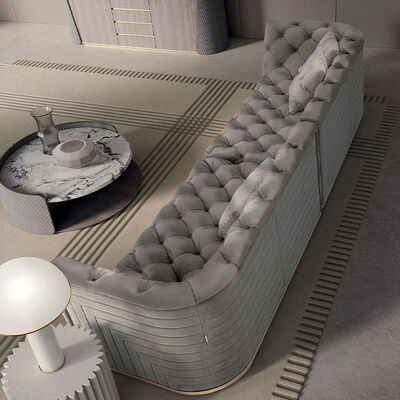 New Green Microfiber Fabric Leather Sofa Home Furniture House Sofa Set Luxury Living Room With Brass Legs