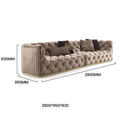 High-end Custom Italian Couches Living Room Solid Wood Fabric Sofa House Villa Sitting Room Luxury Modern Furniture Sofa Set