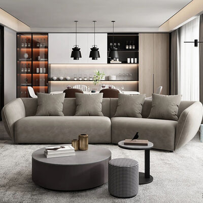 Modernism Italy Style Sofas Upholstered High Elastic Foam Chesterfield L-Shape Sofas Hotel Sofa Set on Sale