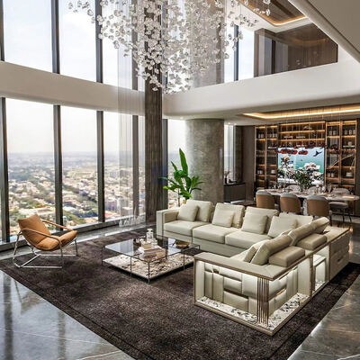 MOYI Sofas for Home Luxury Couches Italian Design Sectional Sofa Set Furniture Luxury Leather Living Room Sofas