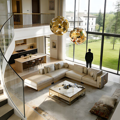 Manufacturer Custom Luxury Couch Living Room Furniture Set Italian Luxury Modern L Shaped Leather Sectional Sofa Set