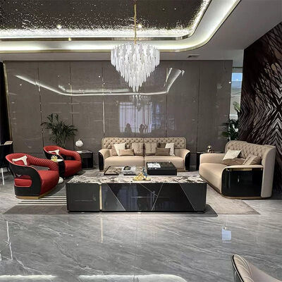 Modern Luxury Living Room High-End Leather Sectional Sofa Set Home Furniture with Corner Feature for Dining