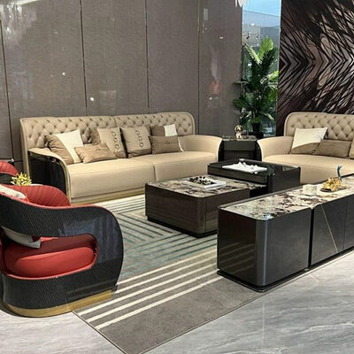 Modern Luxury Living Room High-End Leather Sectional Sofa Set Home Furniture with Corner Feature for Dining