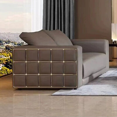 Contemporary Light Luxury Sectional Living Room Sofa Set High-end Villa Leather Sofas Furniture