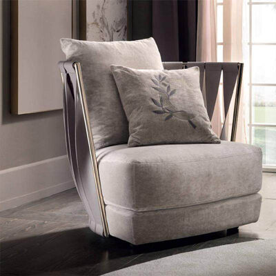 High Quality Twist 2 Seat Leather Couch Designer Luxury Italian Modern Curved Sofa