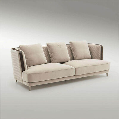 Italian Luxury Sofa Set Living Room Furniture Sectional Wood Armrest Three Seater Couches Luxury Living Room Sofa