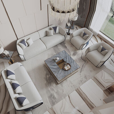 Elegant Sofa Suite with Unique Color - blocking Design, Suited for High - end Home Spaces