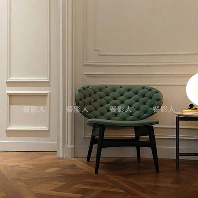 Modern Bending Lounge Leisure Chair Comfortable Wood Legs and Pu Relax Dalma Chair Hotel Leather Chairs