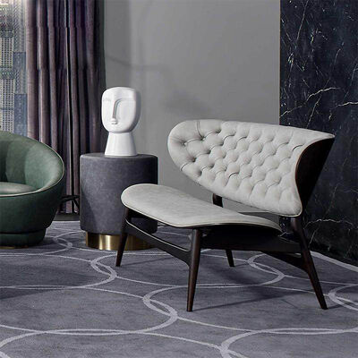 Modern Bending Lounge Leisure Chair Comfortable Wood Legs and Pu Relax Dalma Chair Hotel Leather Chairs