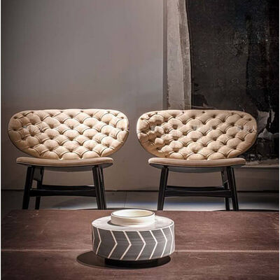 Modern Bending Lounge Leisure Chair Comfortable Wood Legs and Pu Relax Dalma Chair Hotel Leather Chairs