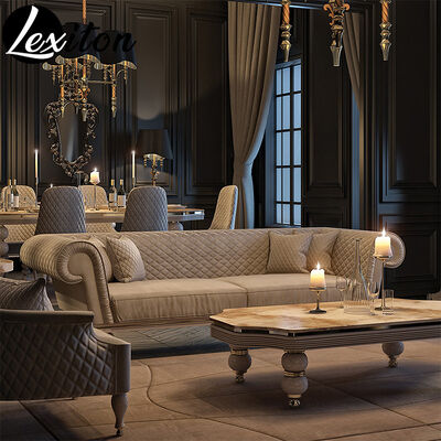New High-end Design Italian Luxury Home Villa Technology Fabric Embroidery Sofa Cover