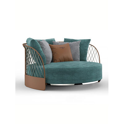 Blue Italian Luxury Patio Furniture Garden Round Sofa Outdoor Loveseat Metal Modern Italian Round Outdoor Sofa