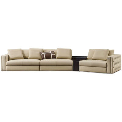 Popular Luxury Design Fashion Wooden Frame Genuine Leather European Style Chesterfield Sofa for Living Room and Hotel
