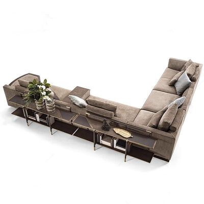 Modern L-Shape Sectional Genuine Leather Sofa Set for Living Room Hotel Elegant Design Stylish Furniture for Apartment Home Use