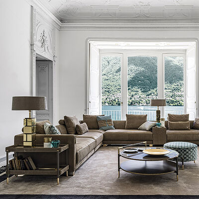 Modern L-Shape Sectional Genuine Leather Sofa Set for Living Room Hotel Elegant Design Stylish Furniture for Apartment Home Use