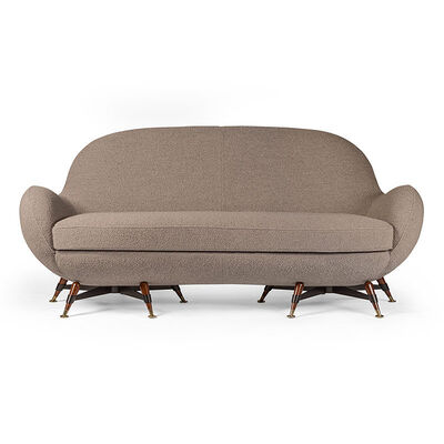 Nordic Luxury Modern Upholstery Teddy Fabric Sofa Set Furniture Wood Leg Cream White Boucle Fabric Sofa