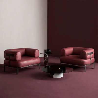 Italian Small Unit Creative Minimalist Combination Leather Sofa European Extendable Luxury Frosted Leather Light Stylish