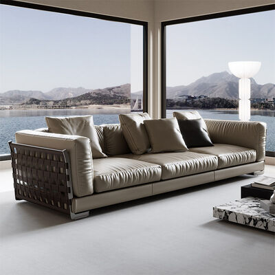 Italian Modern Villa Hotel Leather Velvet Recliner Corner Couch Living Room L Shape Sofas for Home Luxury