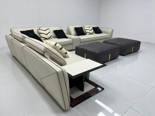 MOYI Luxury Modern High Quality Leather Fabric Luxury Capri Simple Living Room Sofa Villa Living Room Furniture