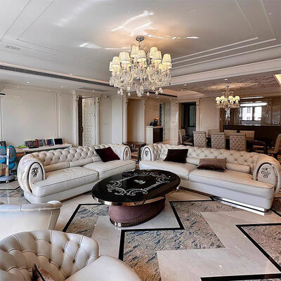 Custom Modular Arabic Chesterfield Sofa Genuine Leather 3 Seater Living Room Leather Sofa Set Furniture Modern Luxury Sofa