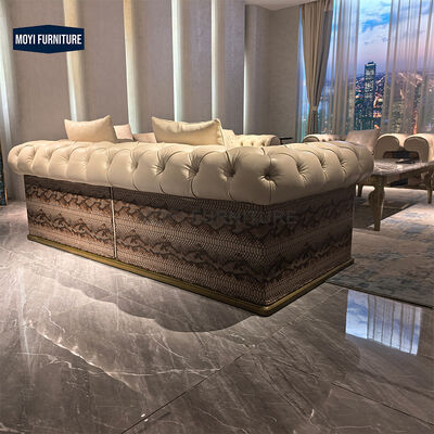 MOYI Arabic Sectional Sofa  Chesterfield Sofa Set Luxury Italian Genuine Leather Living Room Modular Sofa Set Furniture