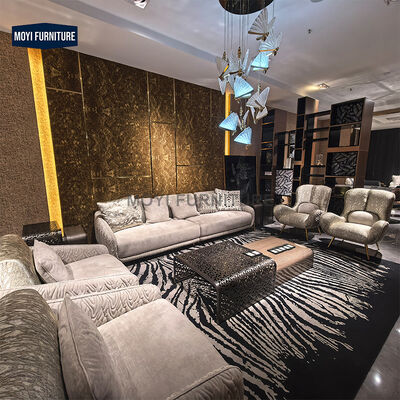 MOYI Leopard Print Luxury Fabric Sofa Set for Living Room Personalized Furniture for Apartment or Villa