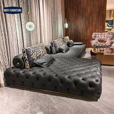 MOYI Luxury Leather Sofa Set Furniture Customized Living Room Sofa