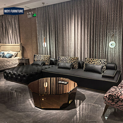 MOYI Luxury Leather Sofa Set Furniture Customized Living Room Sofa
