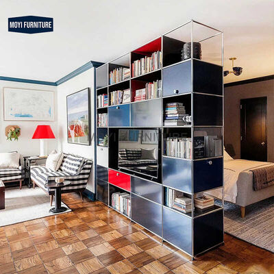 MOYI Large Storage Wall Unit Display Wine bar Divider Cabinet Designs Stainless Steel Console Modern Living Room Cabinet