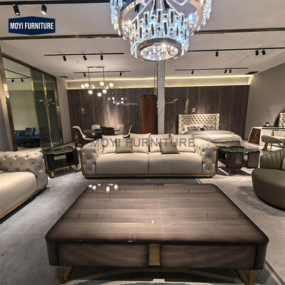 MOYI Luxurious Modern Home Living Room Set Classic Sofa Leather Villa Creative Decorative Sofa Design Interior Sofa