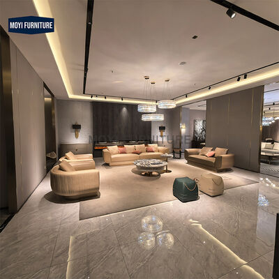 MOYI Custom Furniture Factory for Villas and Luxury Houses Leather Living Room Furniture Comfortable Chesterfield Sofas