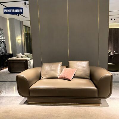 MOYI Custom Furniture Factory for Villas and Luxury Houses Leather Living Room Furniture Comfortable Chesterfield Sofas