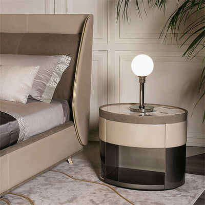 Wholesale Apartment Hotel Home Furniture Beside Cabinet Luxury Bedroom Nightstand Set 2