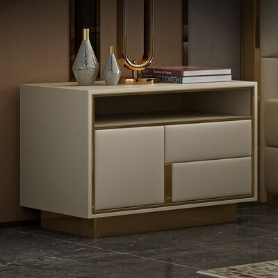 New Arrival Durable Solid Wood Oak Night Stand Bedside Table Black 2 Drawer Beside Table Nightstands Furniture Bedroom