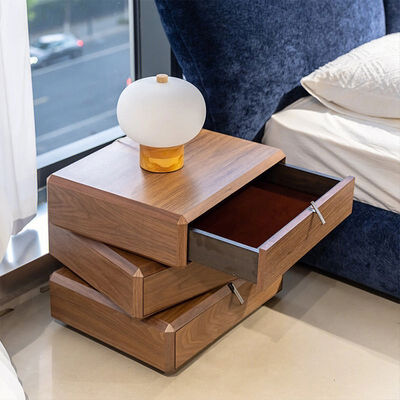 High Quality Custom Design Solid Wood Frame Nordic Nightstand Bedside Cabinet Chest of Drawers of Bedroom