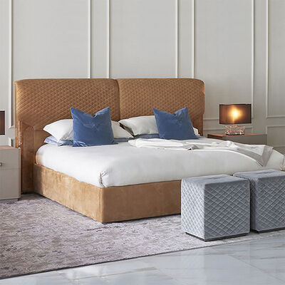 Luxury Italian Bedroom Set Furniture King Size Modern Italian Latest Double Bed Designer Furniture Set Leather Luxury Bed