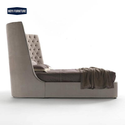Italian Minimalist Light Luxury Leather Double Bed Modern Simple Designer Creative Small Bedroom Cowhide Wedding Bed