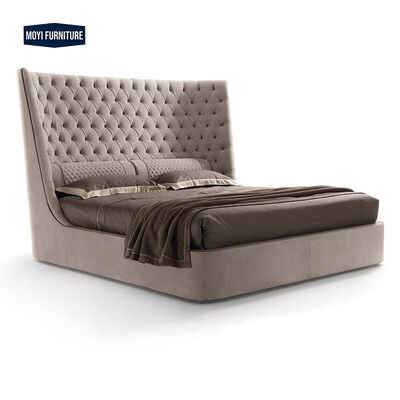 Italian Minimalist Light Luxury Leather Double Bed Modern Simple Designer Creative Small Bedroom Cowhide Wedding Bed