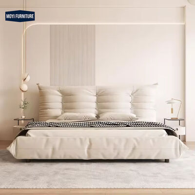 MOYI King Wooden for Room Set Furniture Leather Upholstered  Velvet Queen Luxury Velvet Full Size Platform king Bed