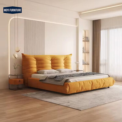 MOYI King Wooden for Room Set Furniture Leather Upholstered  Velvet Queen Luxury Velvet Full Size Platform king Bed