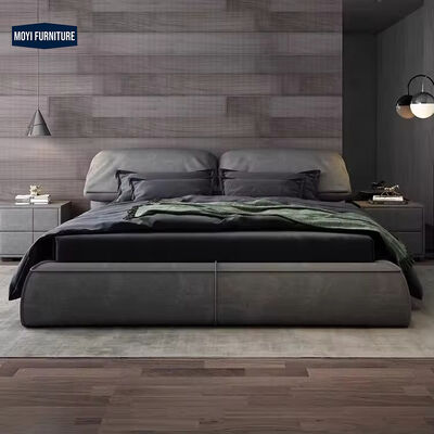 MOYI Velvet Modern Super Upholstered Full Bedroom Furniture Set Luxury king Size Nordic Frame Double Tatami Velvet Bed