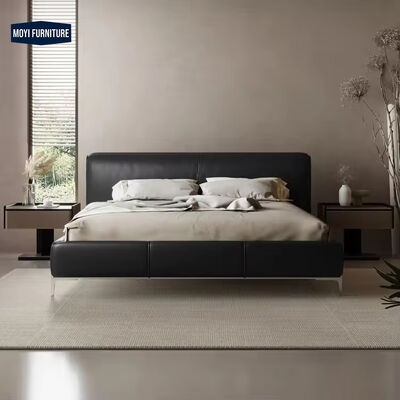MOYI Furniture Bedroom Minimalist Modern Leather  Platform Luxury Super king Size Room Set Luxury Frame Queens Bed