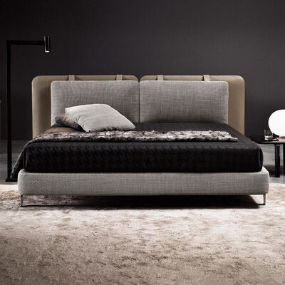 GEDO Modern Luxury Bedroom Furniture Bedroom Set King Size Solid Wood Genuine Leather Bed